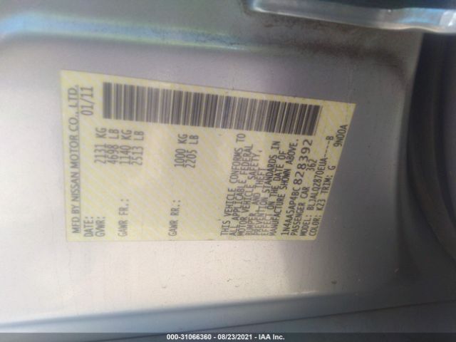 Photo 8 VIN: 1N4AA5AP4BC828392 - NISSAN MAXIMA 