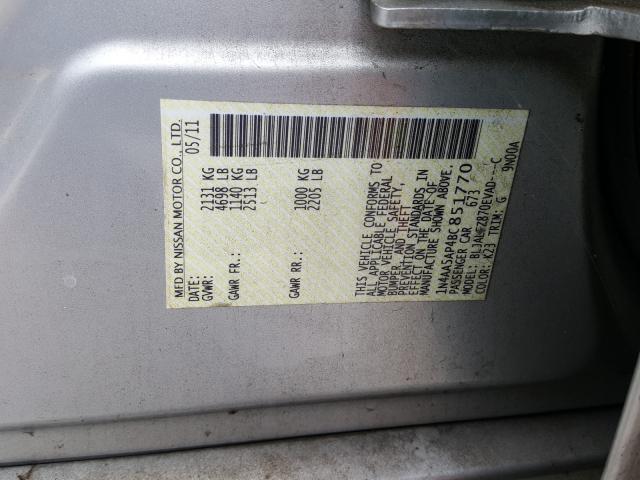 Photo 9 VIN: 1N4AA5AP4BC851770 - NISSAN MAXIMA S 