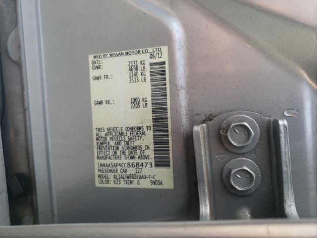 Photo 9 VIN: 1N4AA5AP4CC868473 - NISSAN MAXIMA S 