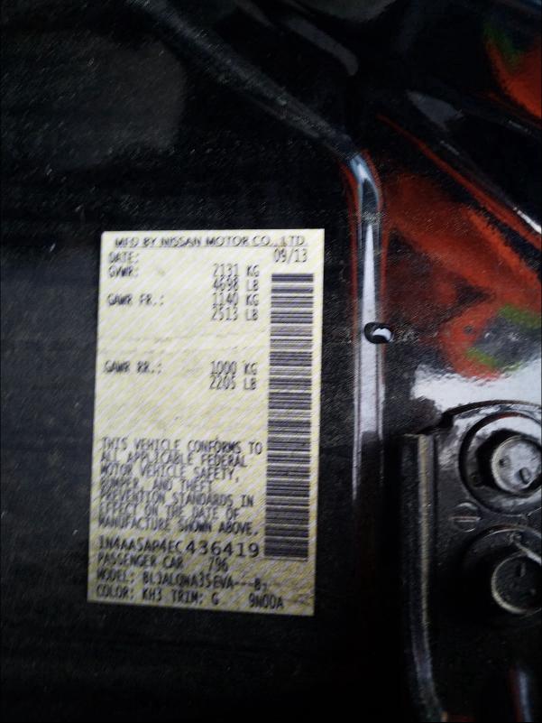 Photo 9 VIN: 1N4AA5AP4EC436419 - NISSAN MAXIMA S 