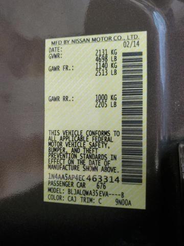 Photo 11 VIN: 1N4AA5AP4EC463314 - NISSAN MAXIMA 