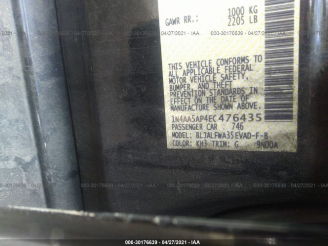 Photo 8 VIN: 1N4AA5AP4EC476435 - NISSAN MAXIMA 