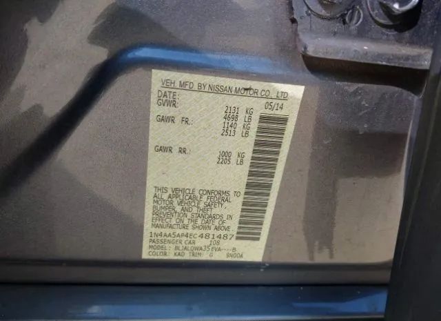 Photo 8 VIN: 1N4AA5AP4EC481487 - NISSAN MAXIMA 