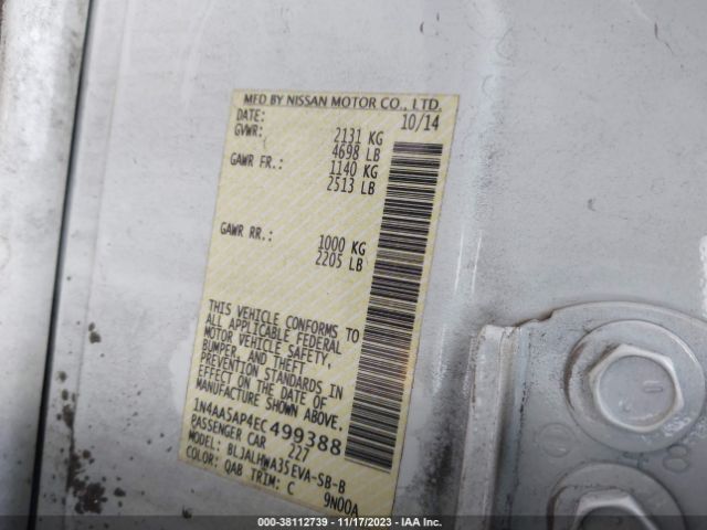 Photo 8 VIN: 1N4AA5AP4EC499388 - NISSAN MAXIMA 