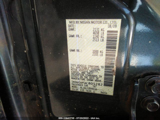 Photo 8 VIN: 1N4AA5AP5AC805282 - NISSAN MAXIMA 