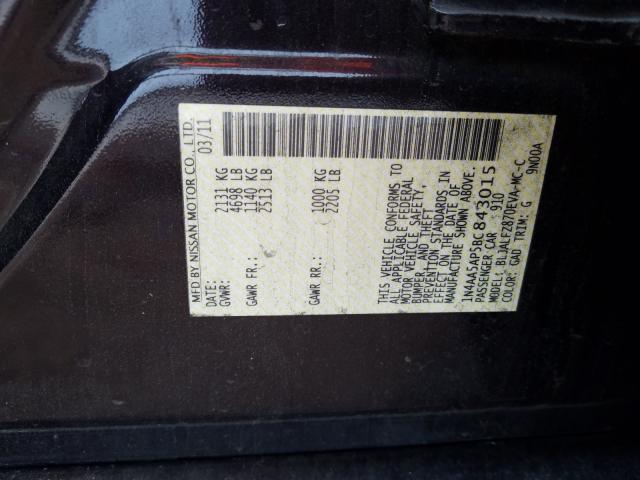 Photo 9 VIN: 1N4AA5AP5BC843015 - NISSAN MAXIMA S 