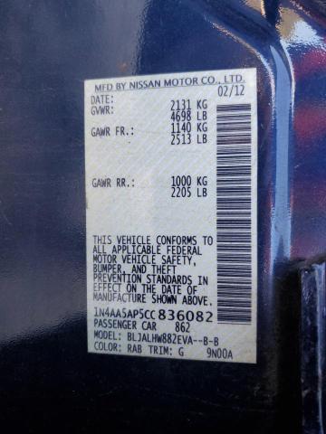 Photo 12 VIN: 1N4AA5AP5CC836082 - NISSAN MAXIMA S 