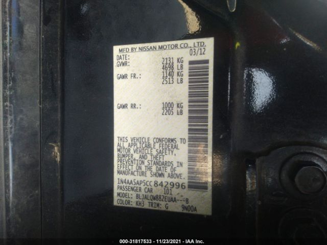 Photo 8 VIN: 1N4AA5AP5CC842996 - NISSAN MAXIMA 