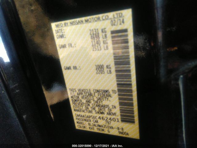 Photo 8 VIN: 1N4AA5AP5EC462401 - NISSAN MAXIMA 