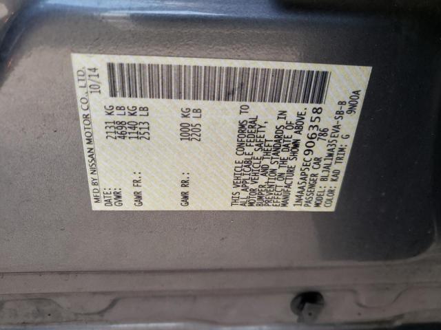 Photo 11 VIN: 1N4AA5AP5EC906358 - NISSAN MAXIMA S 