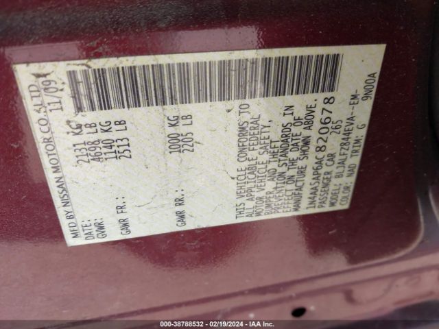 Photo 8 VIN: 1N4AA5AP6AC820678 - NISSAN MAXIMA 