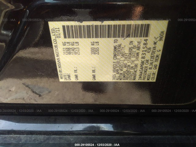 Photo 8 VIN: 1N4AA5AP6BC831584 - NISSAN MAXIMA 