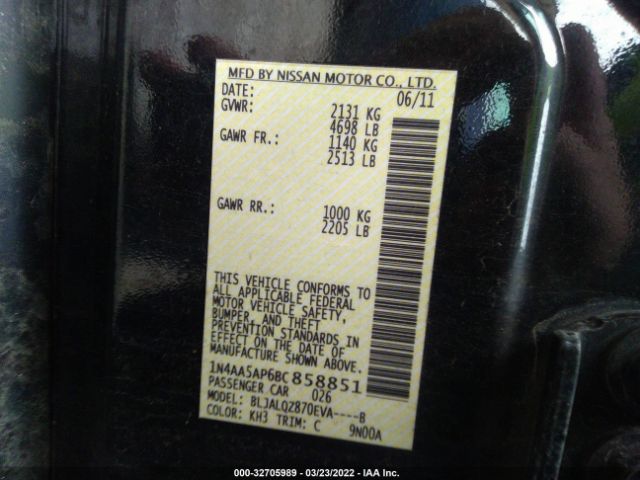 Photo 8 VIN: 1N4AA5AP6BC858851 - NISSAN MAXIMA 