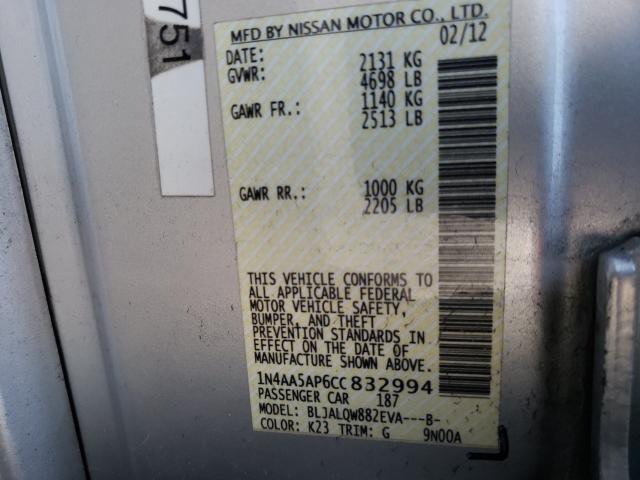 Photo 9 VIN: 1N4AA5AP6CC832994 - NISSAN MAXIMA S 