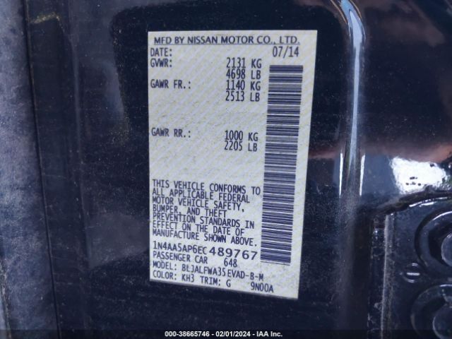 Photo 8 VIN: 1N4AA5AP6EC489767 - NISSAN MAXIMA 