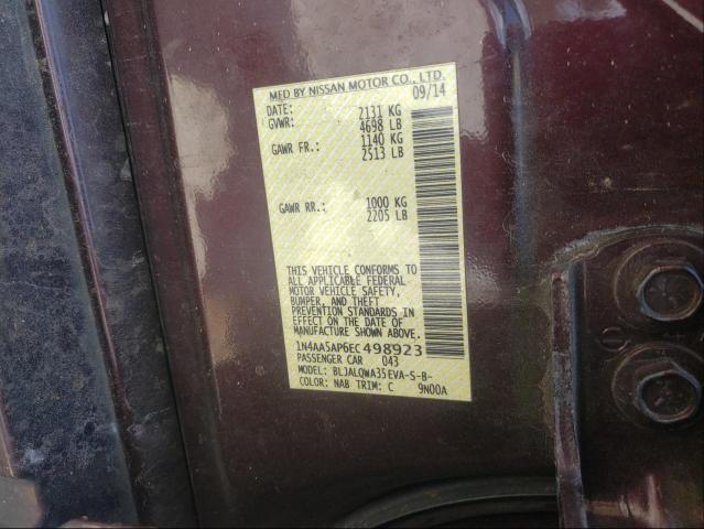 Photo 9 VIN: 1N4AA5AP6EC498923 - NISSAN MAXIMA S 