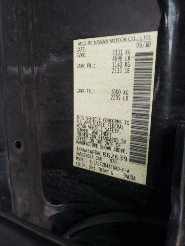 Photo 9 VIN: 1N4AA5AP8AC862639 - NISSAN MAXIMA S 