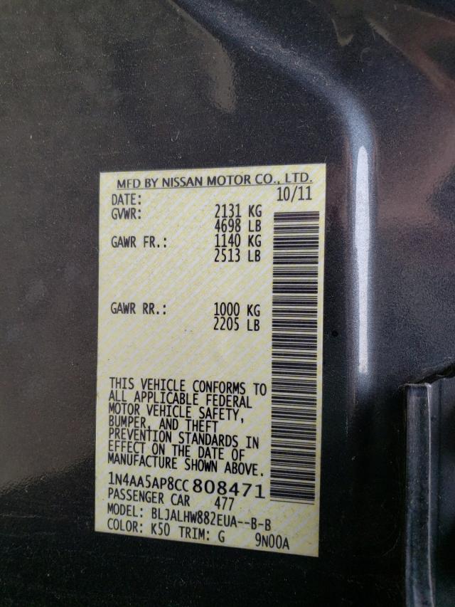 Photo 9 VIN: 1N4AA5AP8CC808471 - NISSAN MAXIMA S 