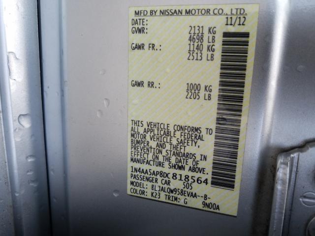 Photo 9 VIN: 1N4AA5AP8DC818564 - NISSAN MAXIMA S 