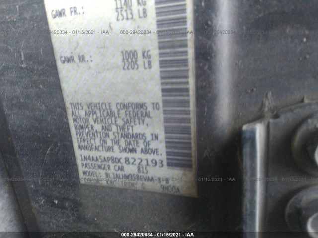 Photo 8 VIN: 1N4AA5AP8DC822193 - NISSAN MAXIMA 