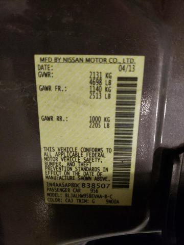 Photo 11 VIN: 1N4AA5AP8DC838507 - NISSAN MAXIMA S 