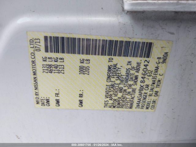 Photo 8 VIN: 1N4AA5AP8DC846042 - NISSAN MAXIMA 