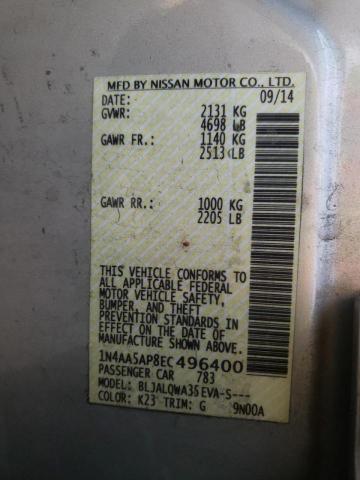 Photo 9 VIN: 1N4AA5AP8EC496400 - NISSAN MAXIMA S 