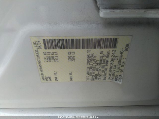 Photo 8 VIN: 1N4AA5AP9AC806242 - NISSAN MAXIMA 