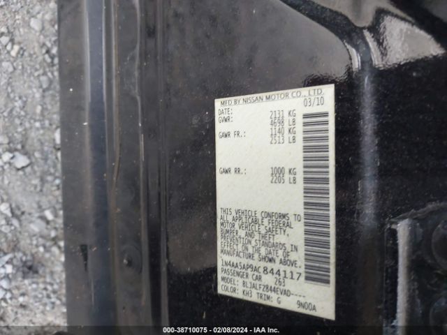 Photo 8 VIN: 1N4AA5AP9AC844117 - NISSAN MAXIMA 