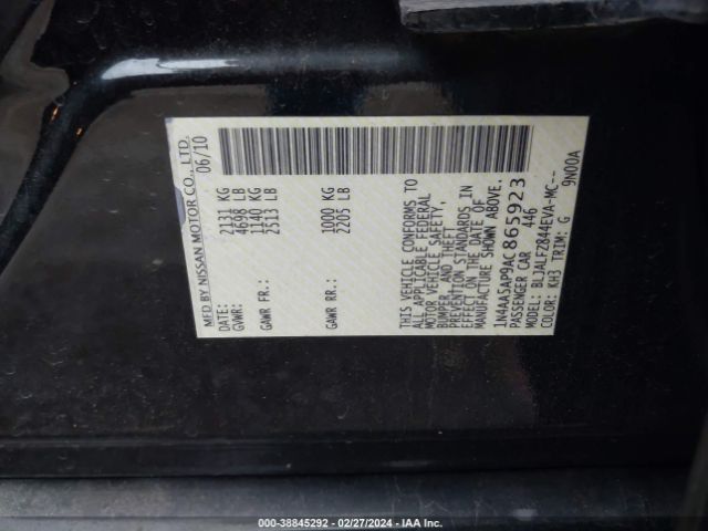 Photo 8 VIN: 1N4AA5AP9AC865923 - NISSAN MAXIMA 