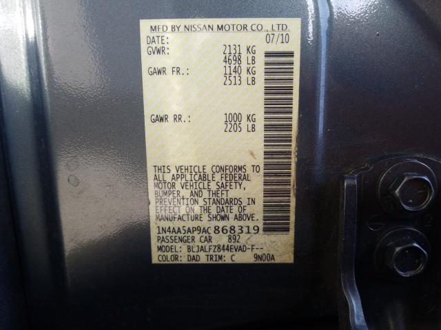 Photo 9 VIN: 1N4AA5AP9AC868319 - NISSAN MAXIMA S 