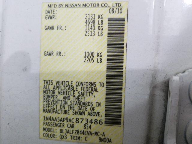 Photo 9 VIN: 1N4AA5AP9AC873486 - NISSAN MAXIMA S 