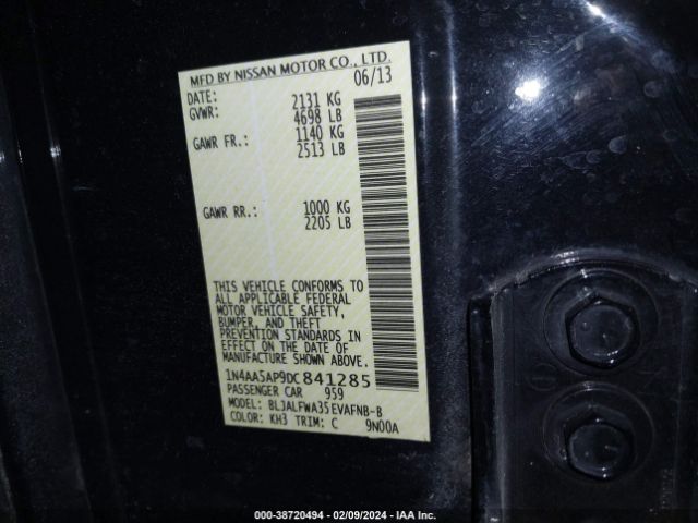 Photo 8 VIN: 1N4AA5AP9DC841285 - NISSAN MAXIMA 