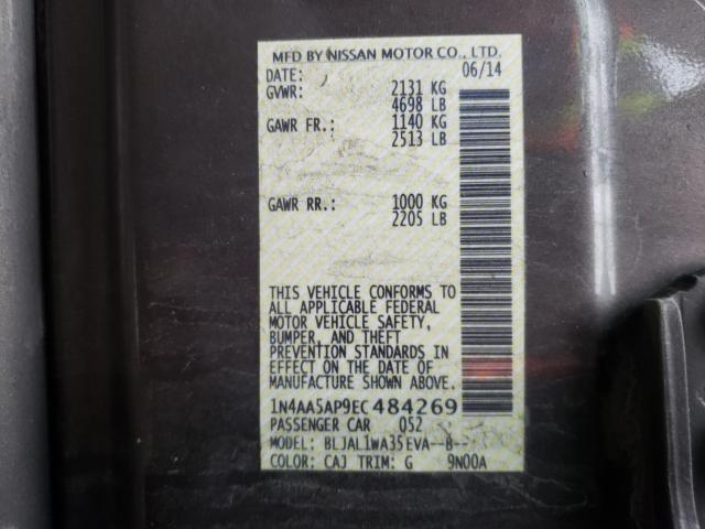 Photo 9 VIN: 1N4AA5AP9EC484269 - NISSAN MAXIMA S 