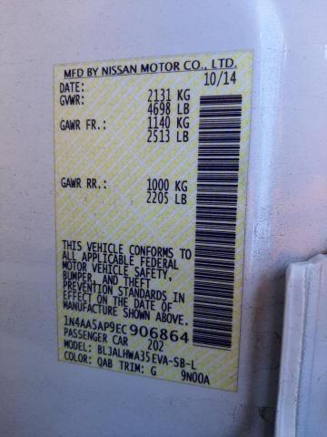 Photo 11 VIN: 1N4AA5AP9EC906864 - NISSAN MAXIMA S 