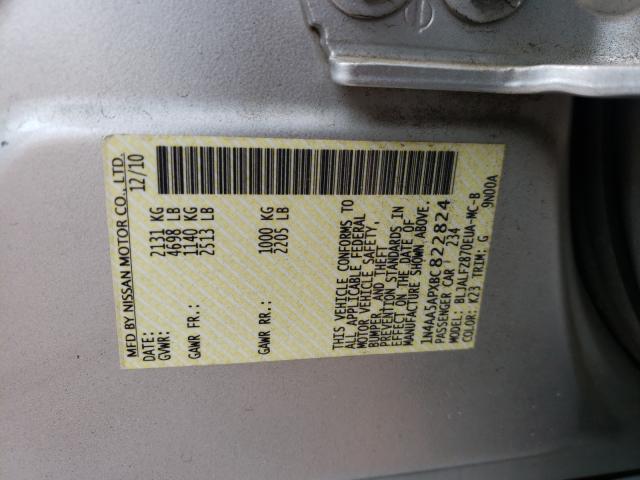 Photo 9 VIN: 1N4AA5APXBC822824 - NISSAN MAXIMA S 