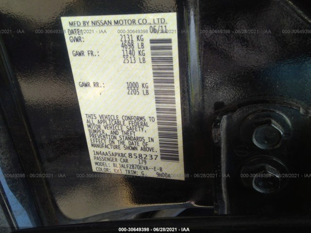 Photo 8 VIN: 1N4AA5APXBC858237 - NISSAN MAXIMA 