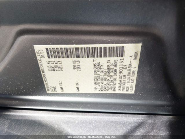 Photo 8 VIN: 1N4AA6AP1GC901151 - NISSAN MAXIMA 