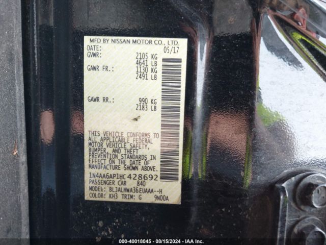 Photo 8 VIN: 1N4AA6AP1HC428692 - NISSAN MAXIMA 