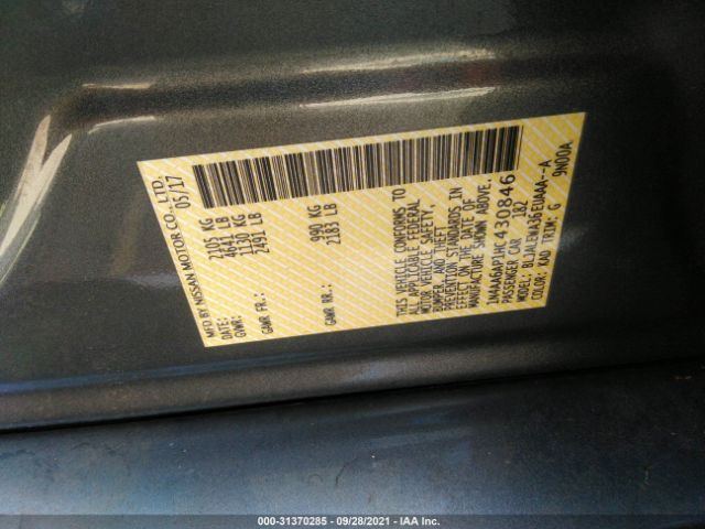 Photo 8 VIN: 1N4AA6AP1HC430846 - NISSAN MAXIMA 