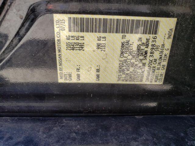 Photo 11 VIN: 1N4AA6AP2GC389836 - NISSAN MAXIMA 