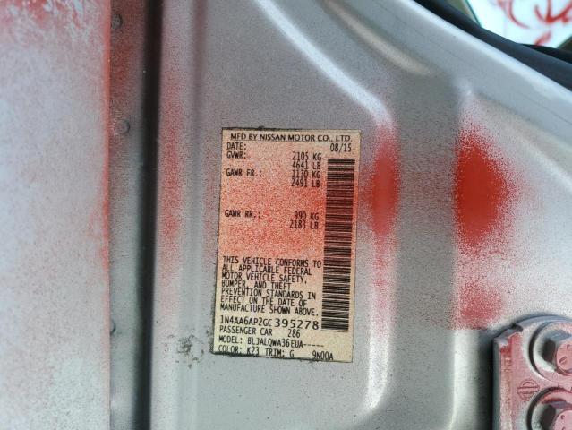 Photo 12 VIN: 1N4AA6AP2GC395278 - NISSAN MAXIMA 