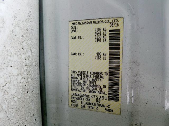 Photo 9 VIN: 1N4AA6AP2HC375291 - NISSAN MAXIMA 3.5 