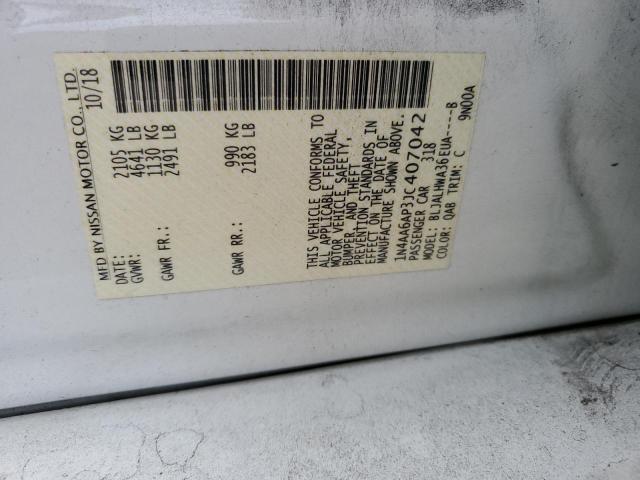 Photo 11 VIN: 1N4AA6AP3JC407042 - NISSAN MAXIMA 3.5 