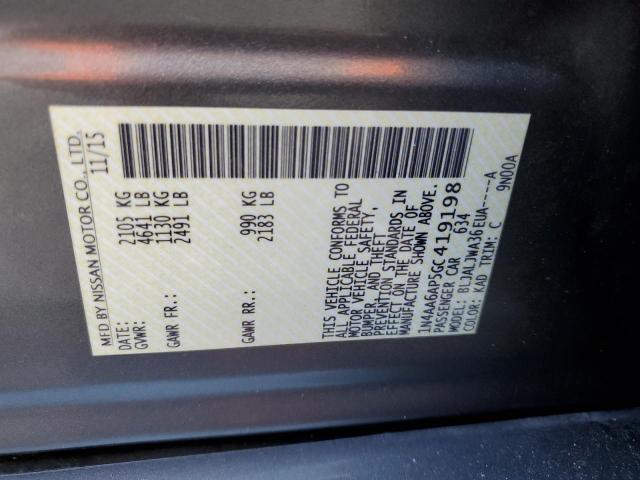 Photo 11 VIN: 1N4AA6AP5GC419198 - NISSAN MAXIMA 