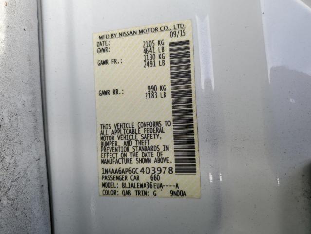 Photo 11 VIN: 1N4AA6AP6GC403978 - NISSAN MAXIMA 