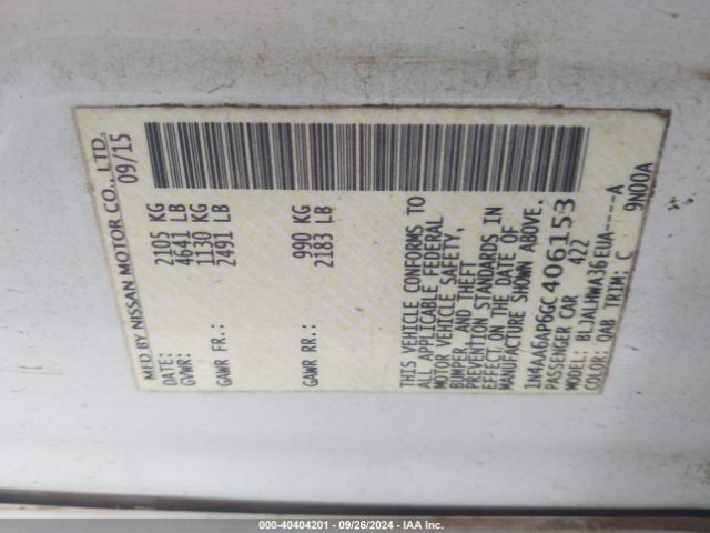 Photo 8 VIN: 1N4AA6AP6GC406153 - NISSAN MAXIMA 