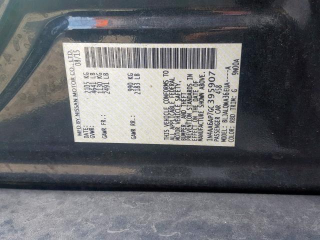 Photo 9 VIN: 1N4AA6AP7GC395907 - NISSAN MAXIMA 3.5 