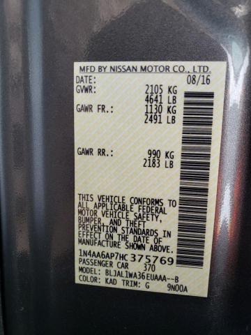 Photo 11 VIN: 1N4AA6AP7HC375769 - NISSAN MAXIMA 