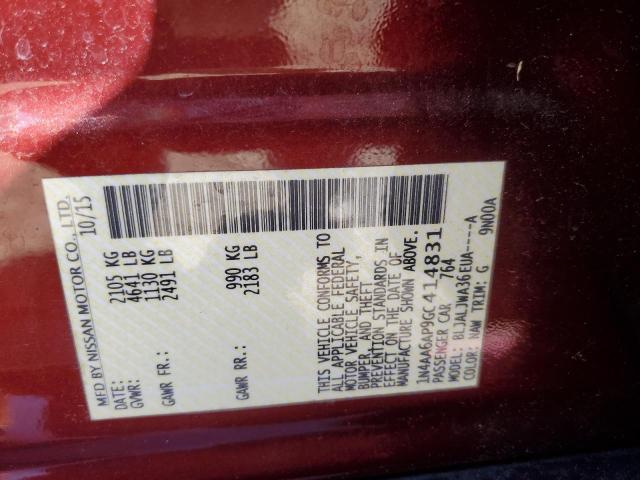 Photo 12 VIN: 1N4AA6AP9GC414831 - NISSAN MAXIMA 